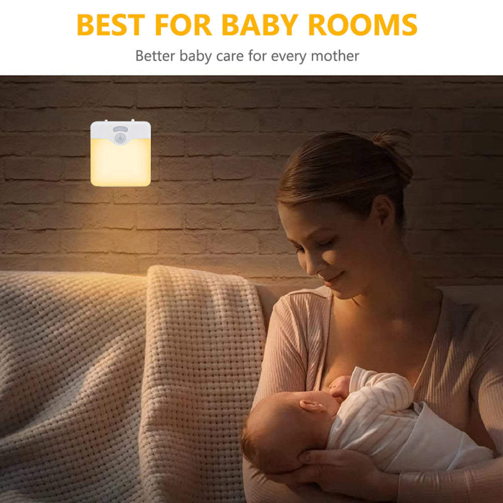 Motion Sensor LED Night Light UK EU Plug Dimmable Wireless Lamp for Kids Room Energy Efficient Dusk to Dawn Sensor Stairway Lamp