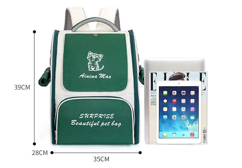 Pet Cat Carrier Bag Breathable Portable Cat Backpack Outdoor Small Dog Transport Carrying Bag Cat Backpack Carriers With Cushion