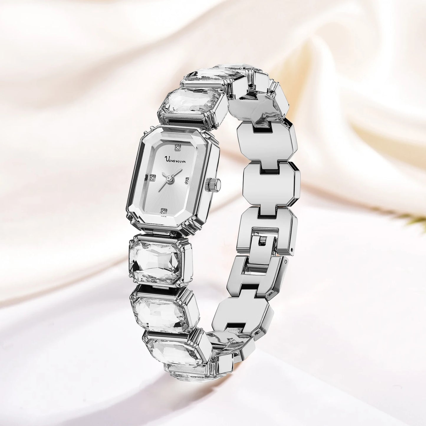 Women Square Watch Luxury Stainless Steel Water Diamond Original Quartz Movement Fashion Bracelet Clock Rose Gold Ladies Watches