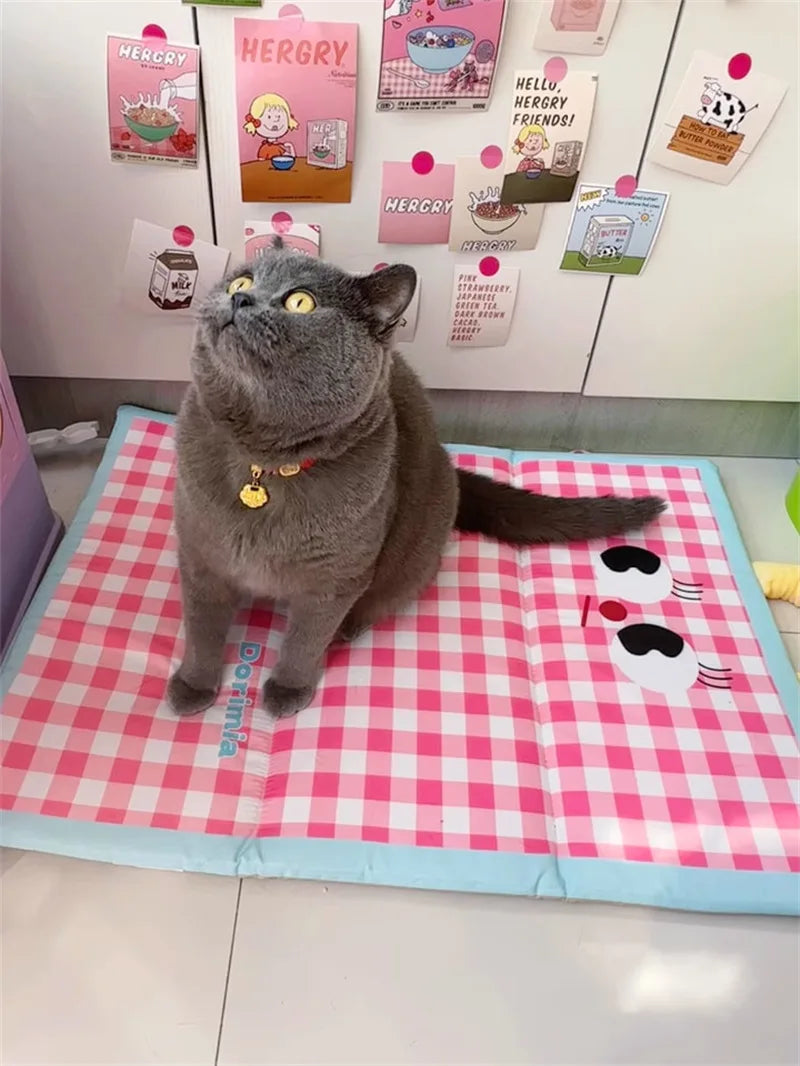 Dog Cooling Mat Plaid Large Summer Pet Cold Bed for Small Big Dogs Cat Durable Blanket Sofa Cat Ice Pad Blanket Pet Supplier