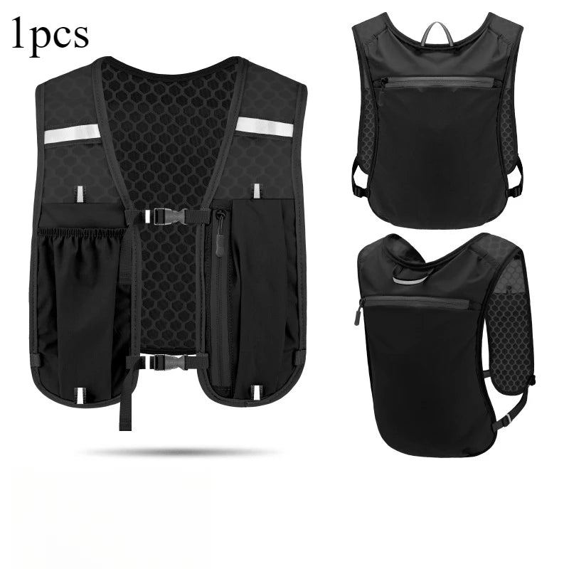 Running Outdoor Cycling Vest Nylon Lightweight Sports Storage Backpack Hiking Trekking Breathable Adjustable Straps Fitness Gear