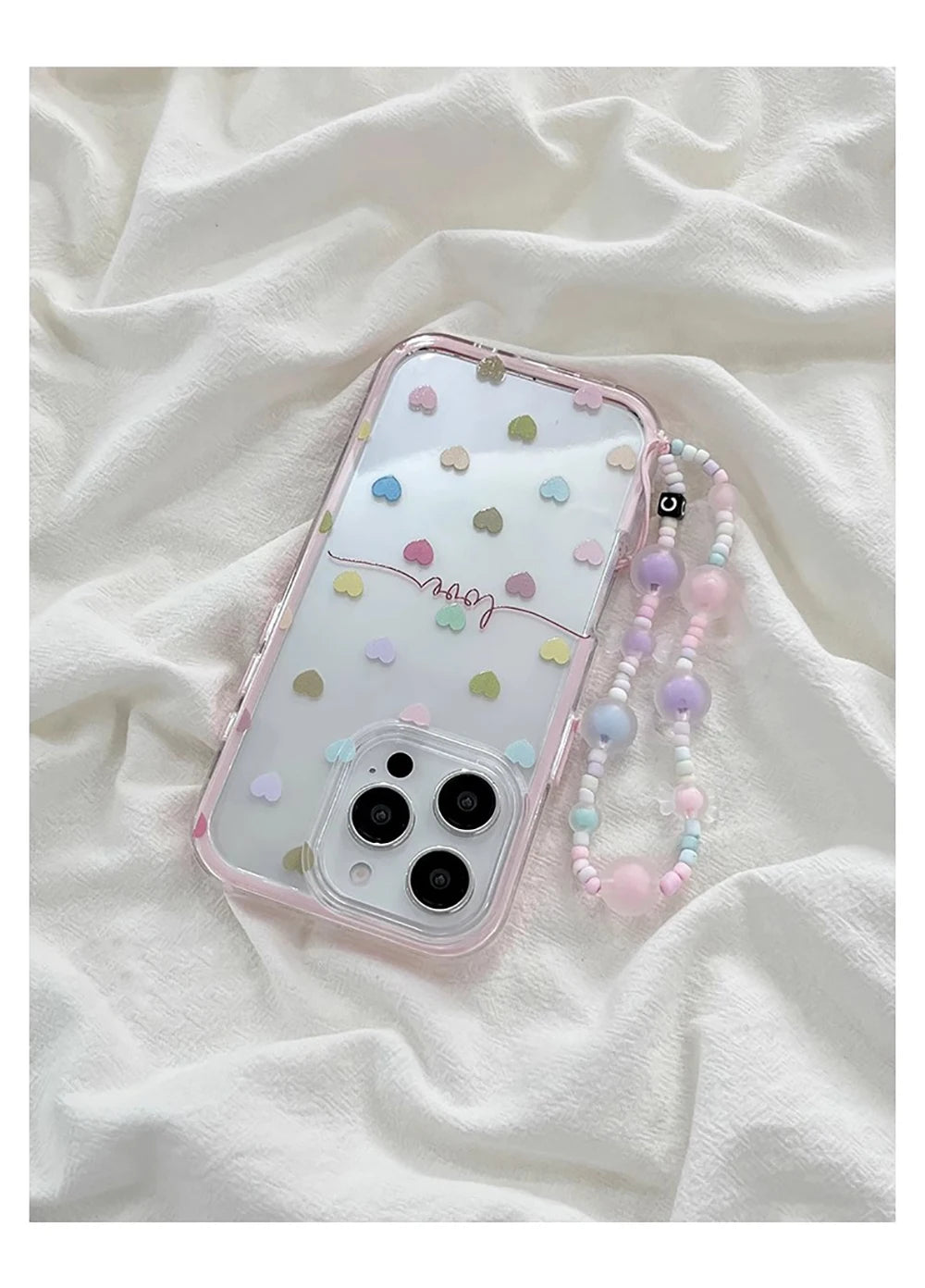 Cute Colorful Love Heart Phone Case for IPhone 13 Funda IPhone 16 15 14 Pro Max 15 pro Lovely Clear Silicone Soft Fashion Cover