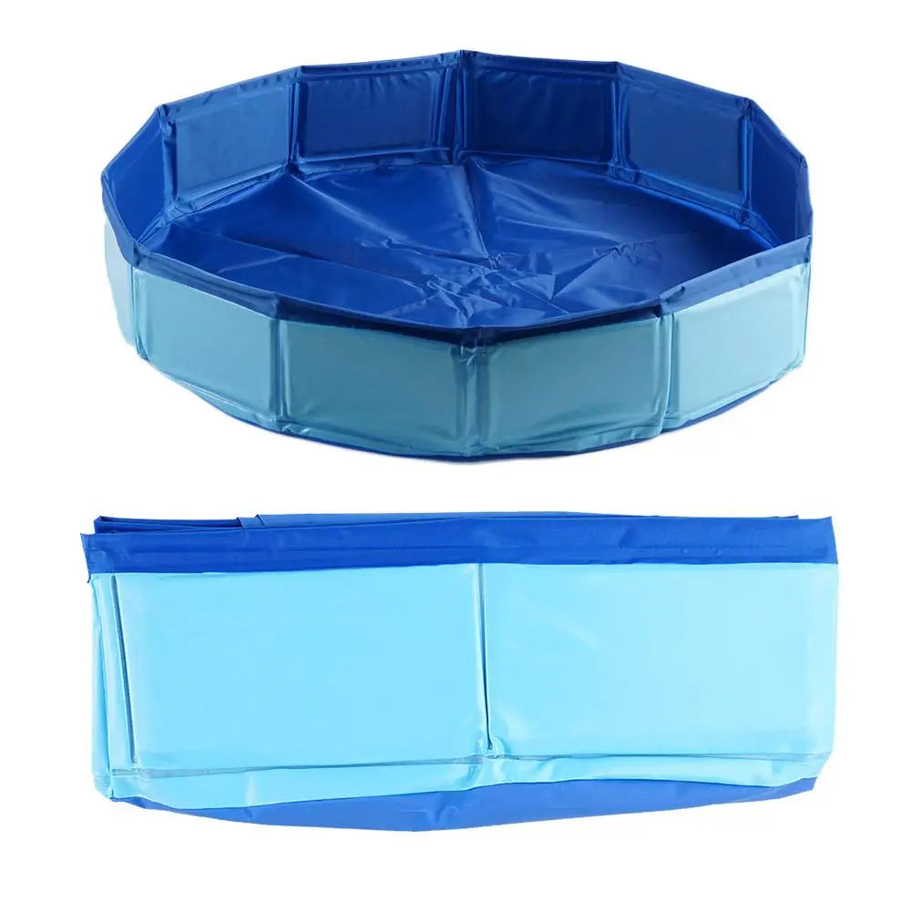 Foldable Dog Bath Swimming Pool Cat Pool Toy With Fish-Water Endless Self Play Interactive Cat Toys Pet Cleaning Water Basin