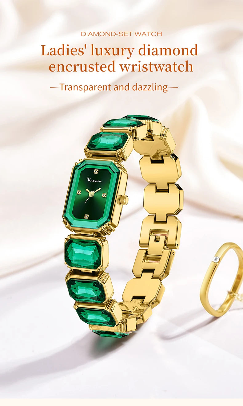 Women Square Watch Luxury Stainless Steel Water Diamond Original Quartz Movement Fashion Bracelet Clock Rose Gold Ladies Watches
