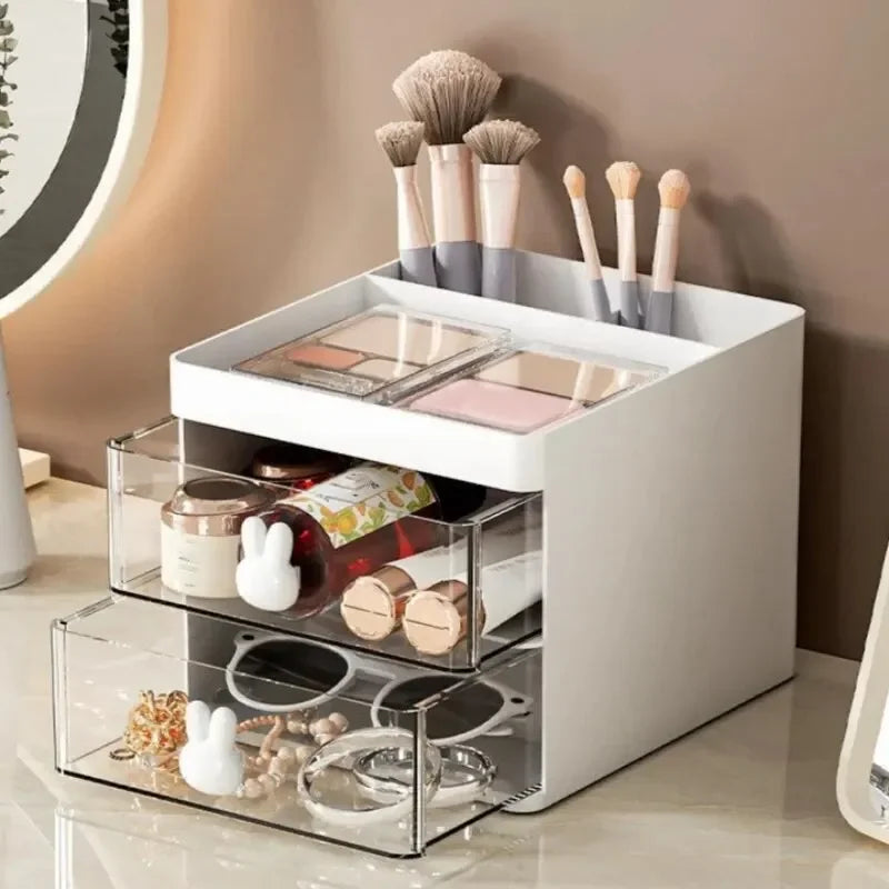 Small Desk Organizer with Drawer An All in One Solution for Office Desktop Makeup and Business Card Pen Stationery Storage