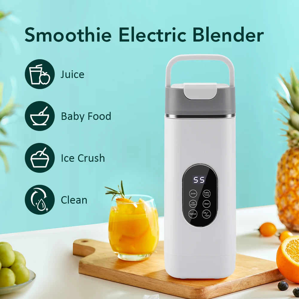 Electric Blender Fruit Juice Cup 12 Blades Crushed Ice Juiceing Cup for Smoothies and Shakes LED Display Portable Juicer Mixer