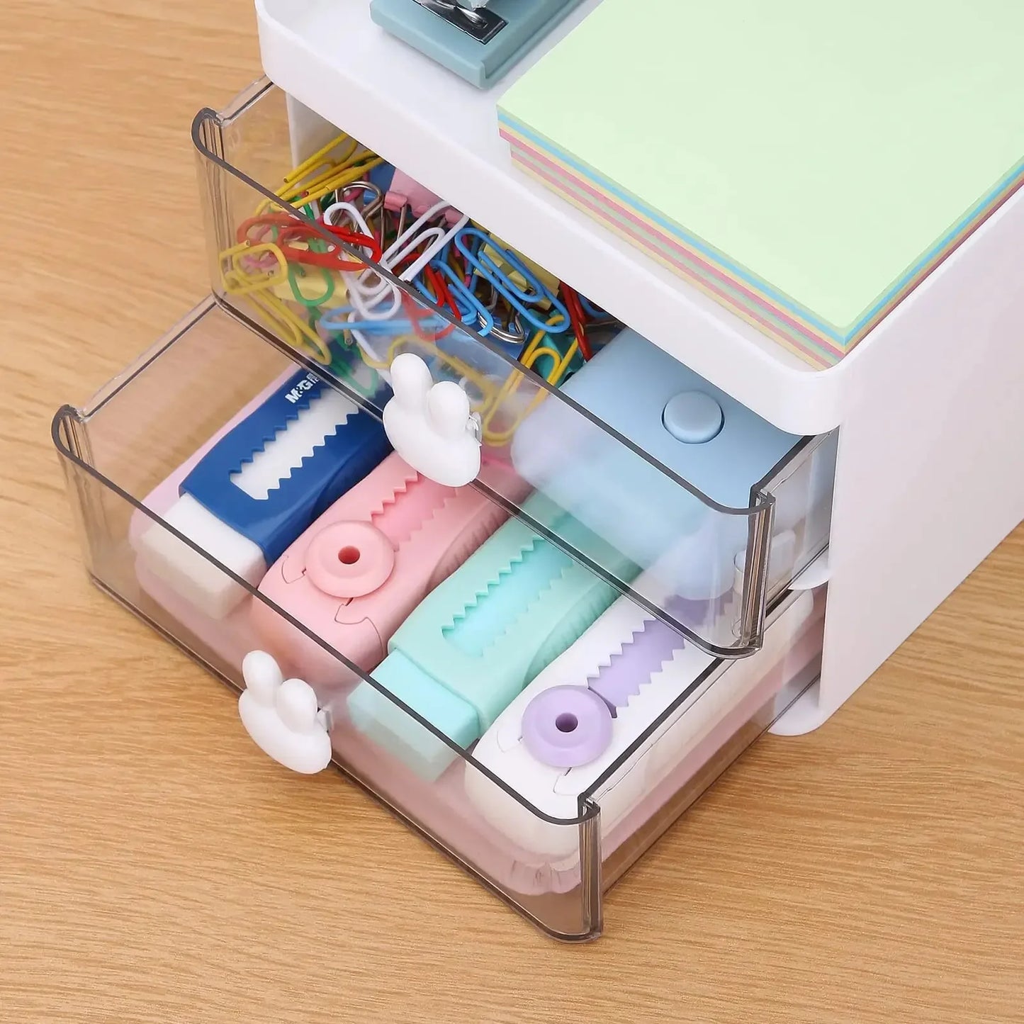 Small Desk Organizer with Drawer An All in One Solution for Office Desktop Makeup and Business Card Pen Stationery Storage