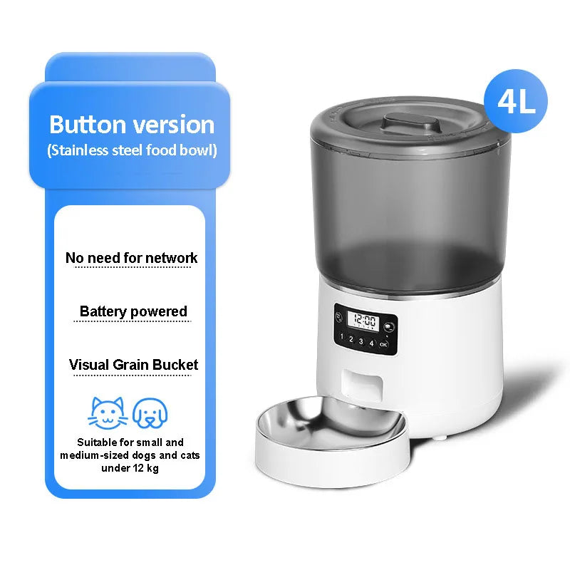 Pet Dog Automatic Feeder 4L Remote APP Timed Quantitative WIFI Intelligent Feeding Machine Cats & Dogs Universal Dog Accessories