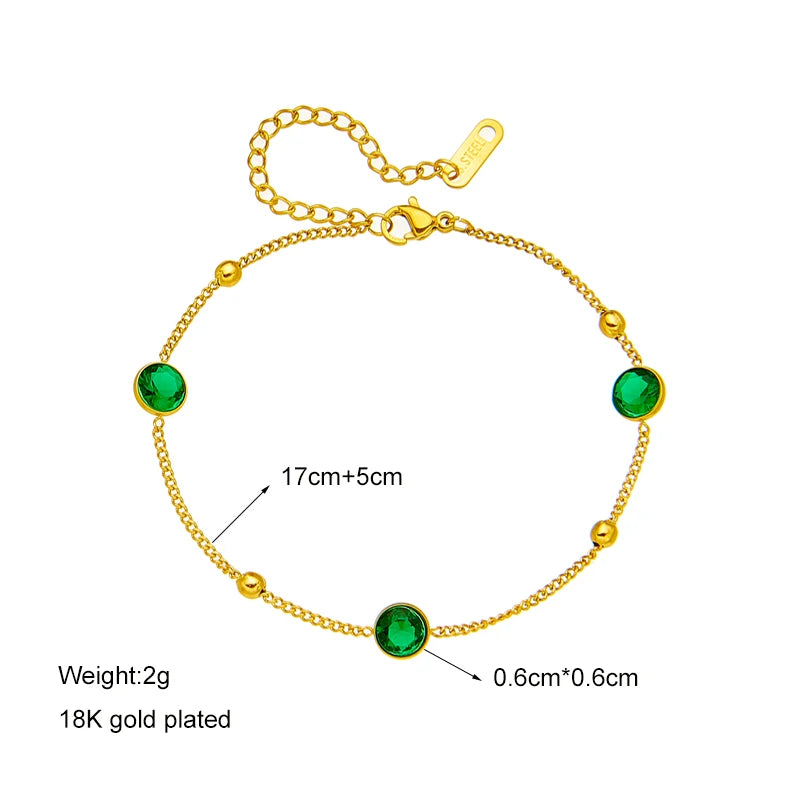 DIEYURO 316 Stainless Steel Butterfly Lightning Green Stone Charm Bracelet For Women Vintage Girls Multilayer Wrist Jewelry Gift