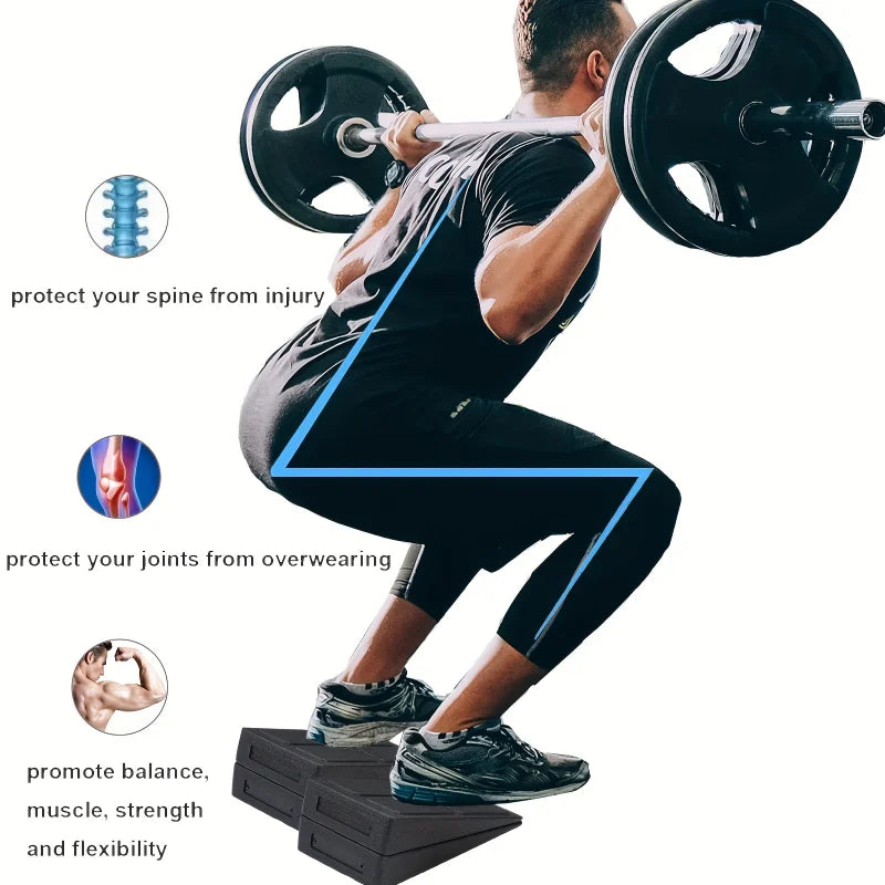 3pcs/set Squat Wedge Block Adjustable Non-Slip Squat Ramp Deadlift Wedge Calf Stretcher Slant Board Strength For Squat Deadlift
