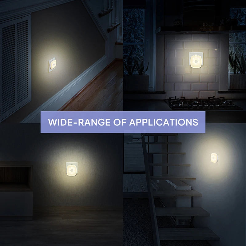 1/2pcs Wireless LED Night Light Motion Sensor EU Plug Children's Nights Light Night Lamp For Home Bedsides Table Bedroom Hallway