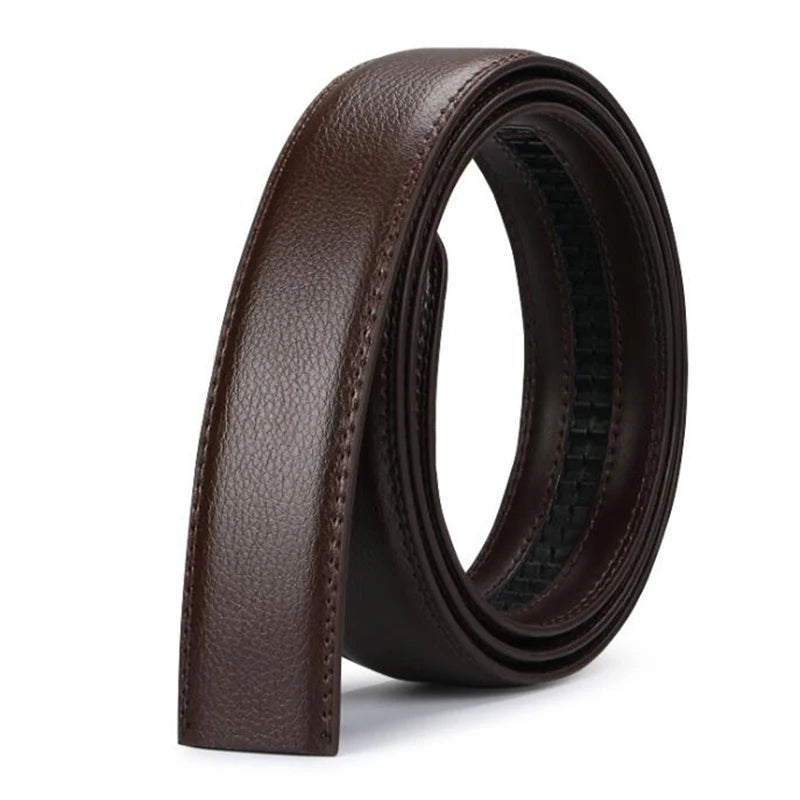 Men's Automatic Buckle Belts No Buckle 3.5cm Belt Body without Buckle High Quality Male PU Leather Strap Jeans Belt Wide