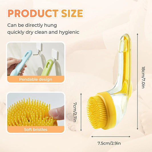 Pet Bath Brush 2025 New 2 In 1 Dog Bath Brush With Built-in Shampoo Dispenser Pet Wash Brush Dogs Cats Grooming Massage Brush