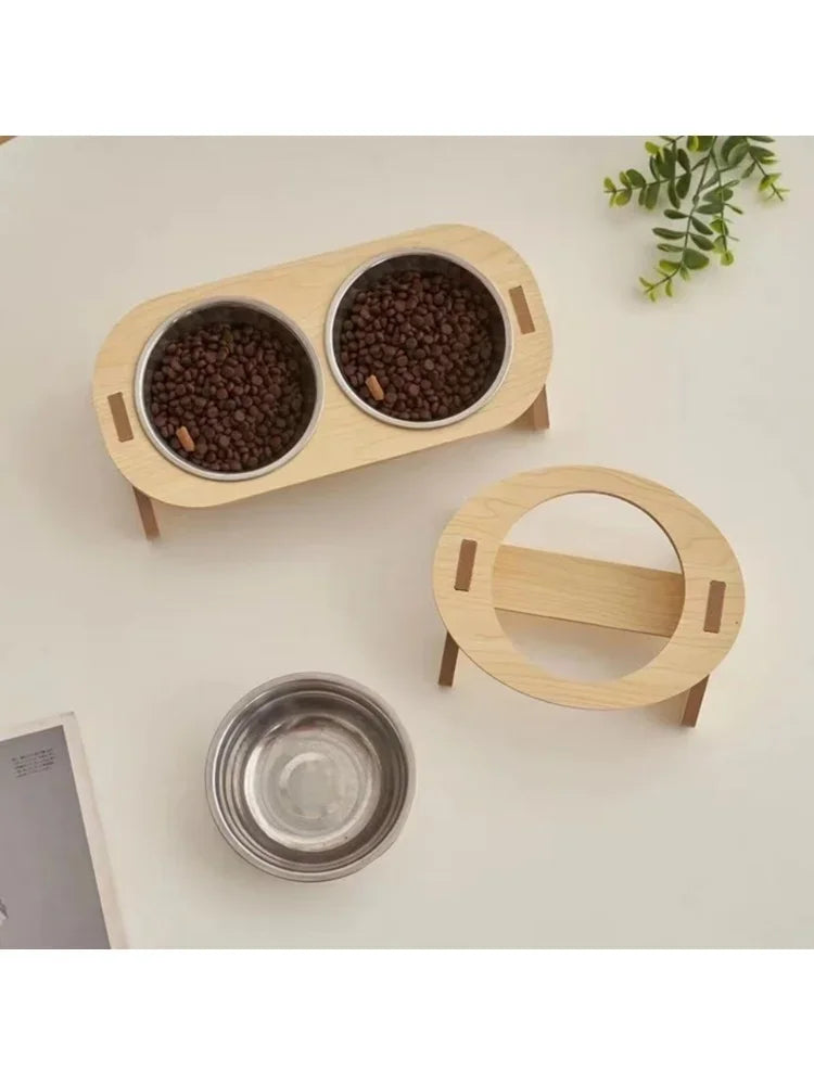 Pet Feeder Double Cat Food Bowl with Anti-Knockover Design Dog Water Feeding Container Cat Food Bowl Stander pet products