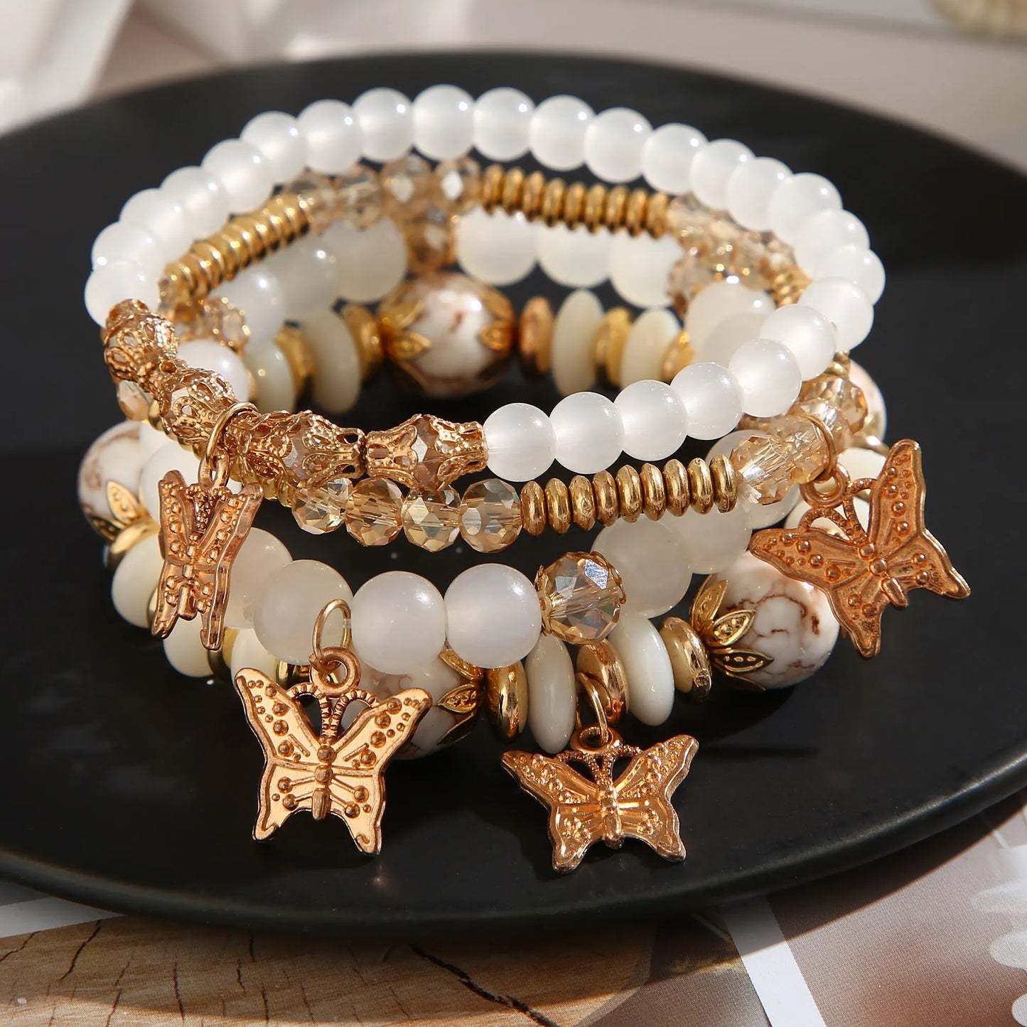 4pcs String Bead Lady Bracelet New Fashion Style Hand Chain Bracelet Set Four-piece Butterfly Bracelet