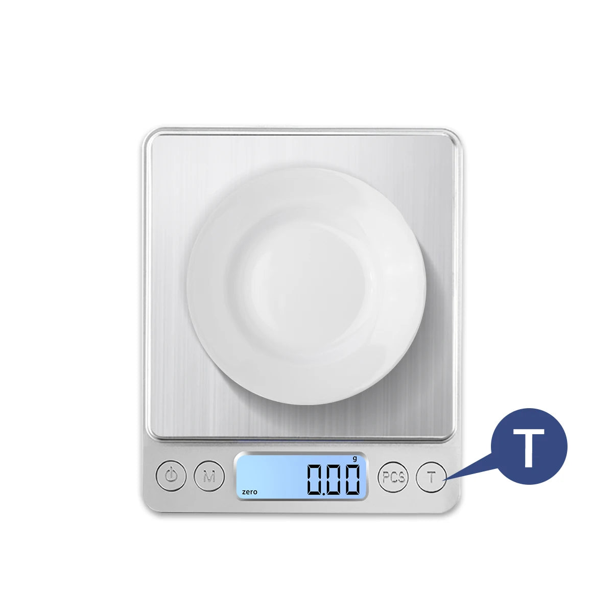Digital Kitchen Scale 3000g/ 0.1g USB Charging with 2 Trays Home Mini Jewelry Pocket Scale with LCD Display Digital Food Scales