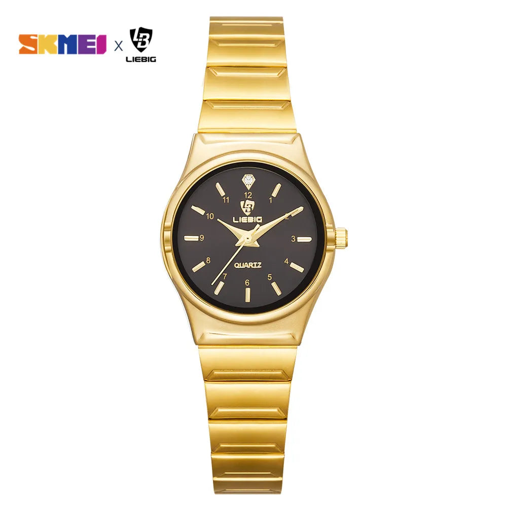 Brand New Wonen Watch Luxury Golden Quartz Stainless Steel Bracelet Waterproof Ladies Golden Wristwatch Girl Clock Relogio mujer