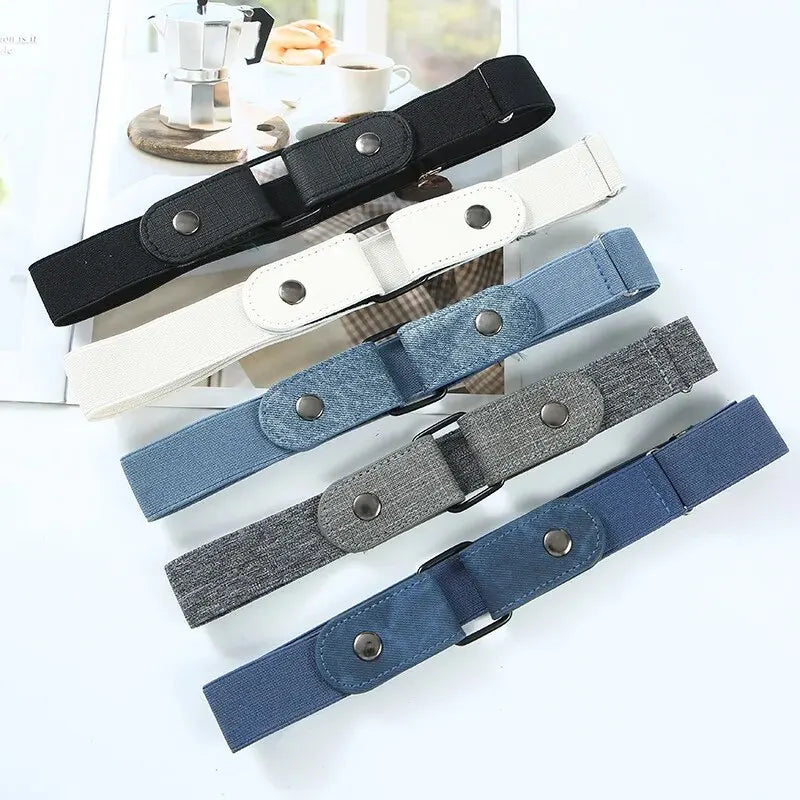 New Adjustable Stretch Elastic Waist Band Invisible Belt Buckle-Free Belts for Women Men Jean Pants Dress No Buckle Easy To Wear