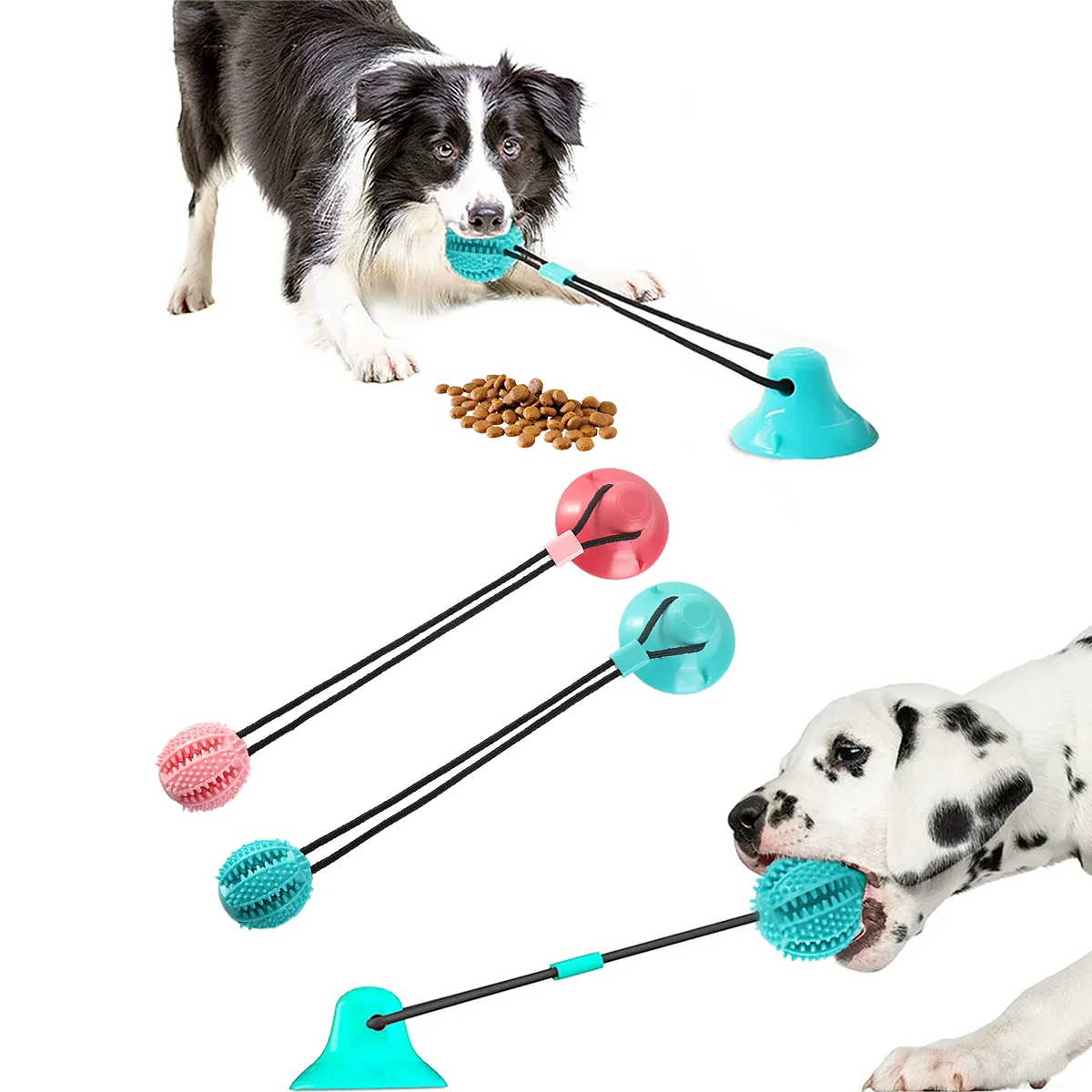 Suction Cup Tug-of-War Dog Toy | Interactive Training Chew-Proof Puppy Toy for Small/Medium Dogs | Dental Care & Treat Dispenser