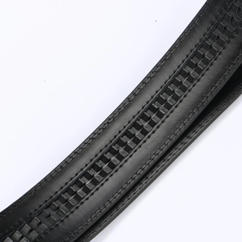 Men's Automatic Buckle Belts No Buckle 3.5cm Belt Body without Buckle High Quality Male PU Leather Strap Jeans Belt Wide
