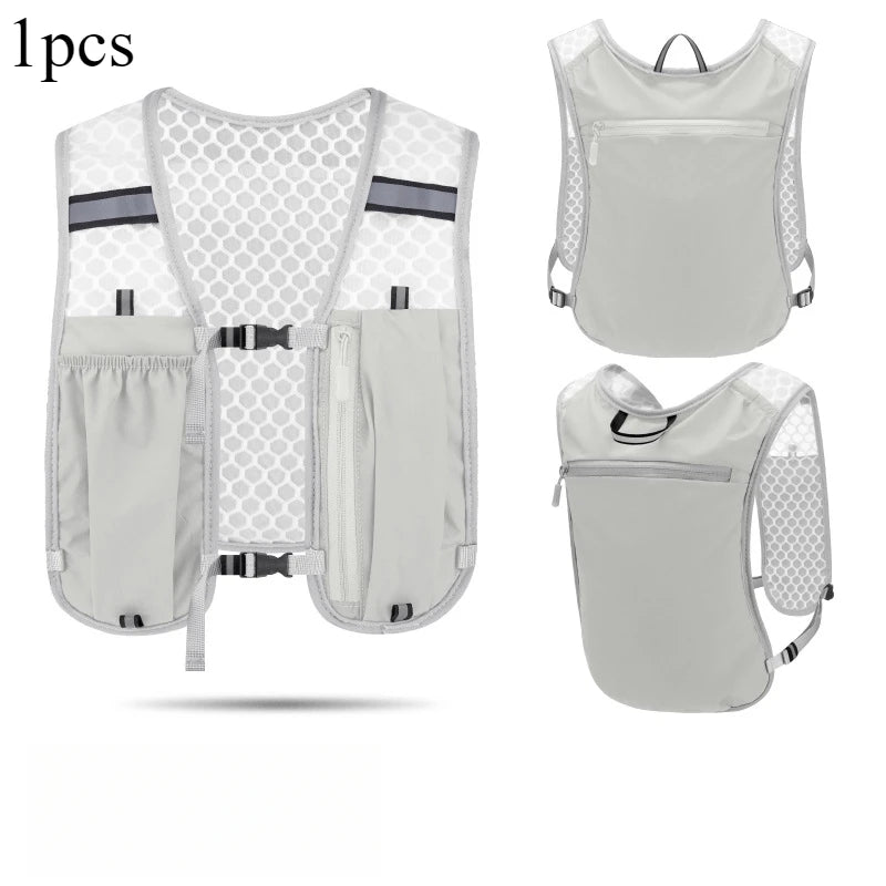 Running Outdoor Cycling Vest Nylon Lightweight Sports Storage Backpack Hiking Trekking Breathable Adjustable Straps Fitness Gear