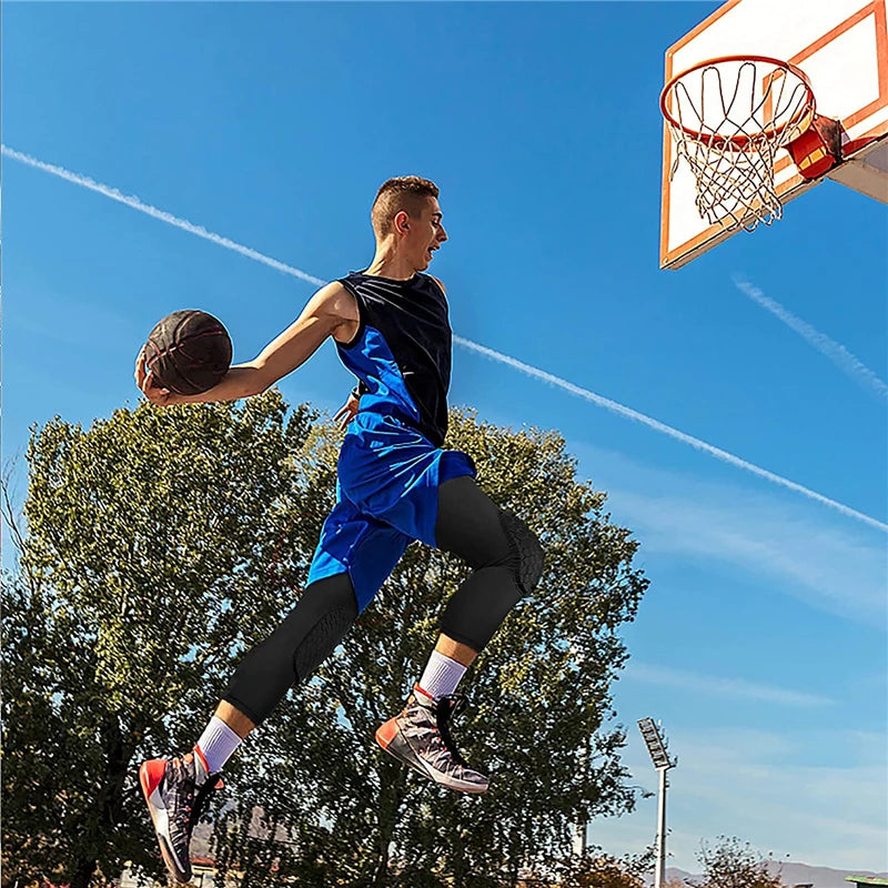 Basketball Knee Pads Protector Compression Sleeve Honeycomb Foam Brace Anti-collision Kneepad Fitness Gear Volleyball Support