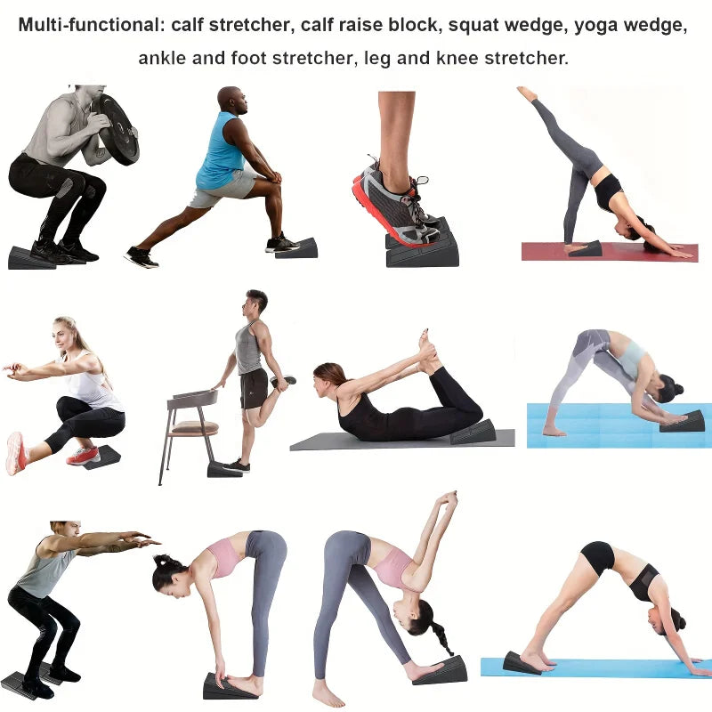 3pcs/set Squat Wedge Block Adjustable Non-Slip Squat Ramp Deadlift Wedge Calf Stretcher Slant Board Strength For Squat Deadlift