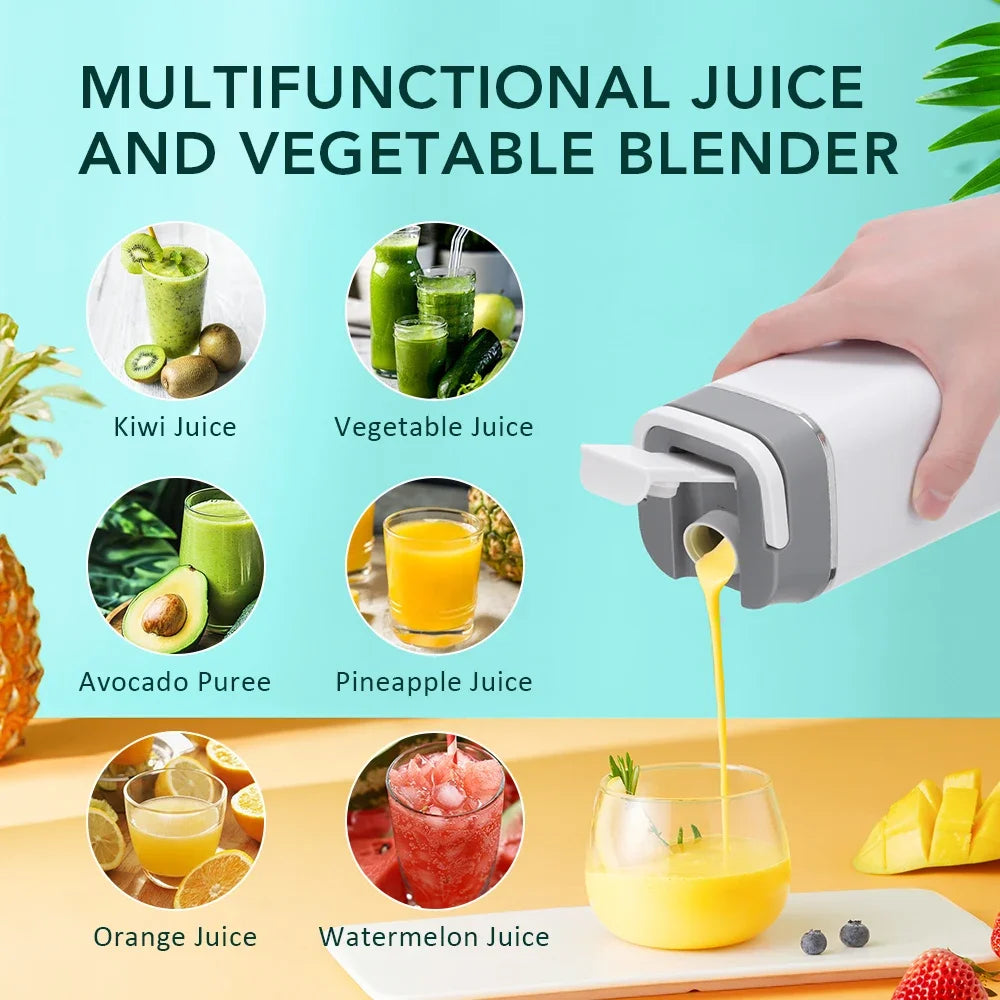 Electric Blender Fruit Juice Cup 12 Blades Crushed Ice Juiceing Cup for Smoothies and Shakes LED Display Portable Juicer Mixer