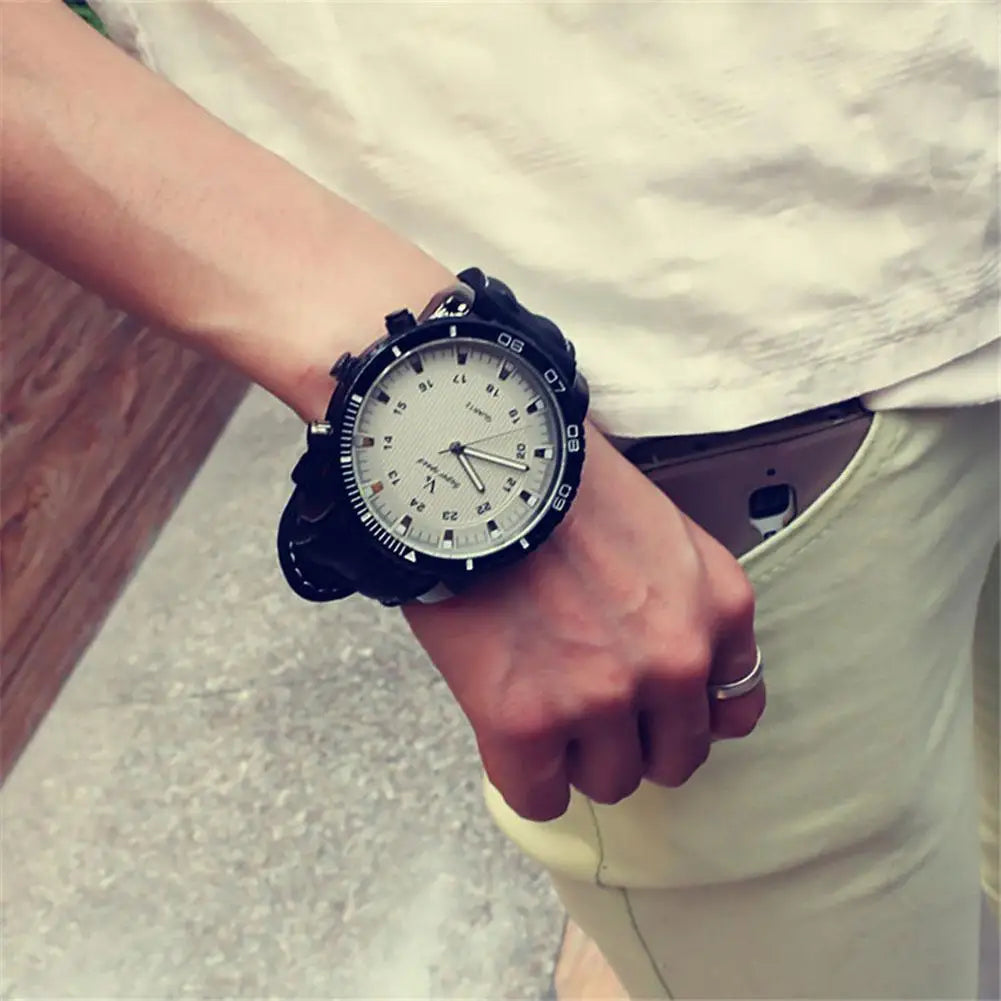 Times Unisex Women Men Wristwatch Sports Watches Outdoor Fashion Quartz Watch Large Round Dial Wristwatch