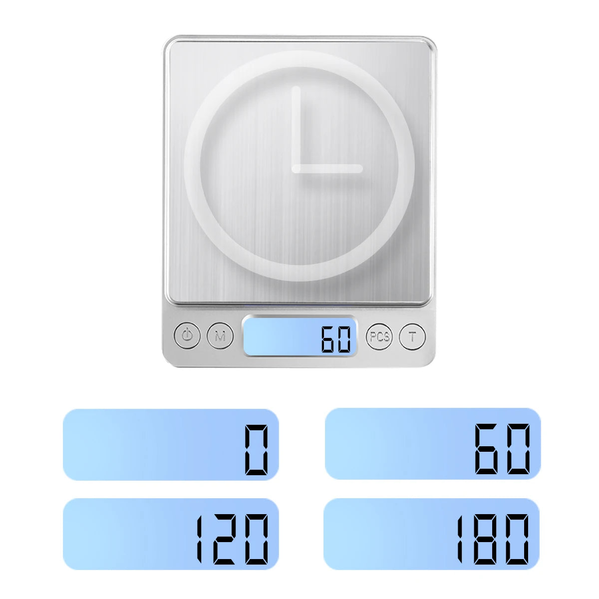 Digital Kitchen Scale 3000g/ 0.1g USB Charging with 2 Trays Home Mini Jewelry Pocket Scale with LCD Display Digital Food Scales