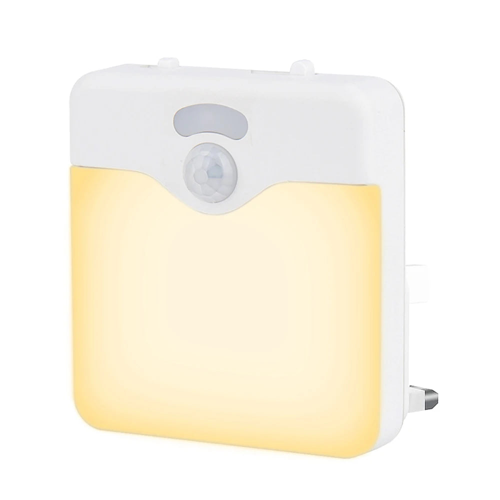 Motion Sensor LED Night Light UK EU Plug Dimmable Wireless Lamp for Kids Room Energy Efficient Dusk to Dawn Sensor Stairway Lamp