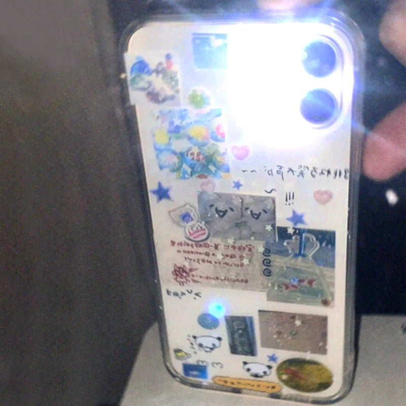 Korean Creative Splicing Graffiti Star Phone Case for IPhone 15 14 11 12 13 Pro Max Kawaii Cute Phone Case for IPhone XR XS MAX