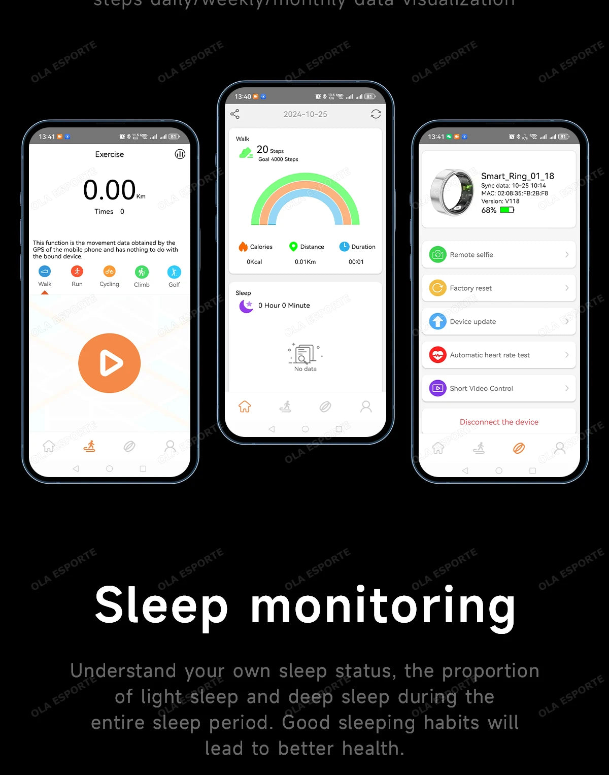 Smart Ring For Men Women Heart Rate Blood Oxygen Monitoring Multi Sports Modes 5ATM & IP68 Waterproof smartring For Android IOS