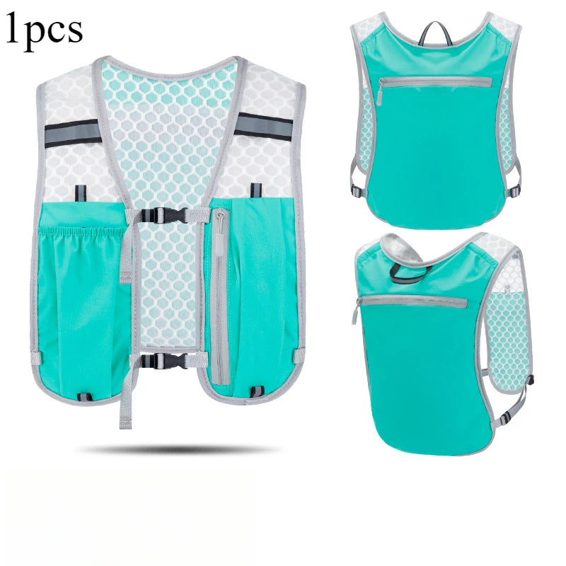 Running Outdoor Cycling Vest Nylon Lightweight Sports Storage Backpack Hiking Trekking Breathable Adjustable Straps Fitness Gear