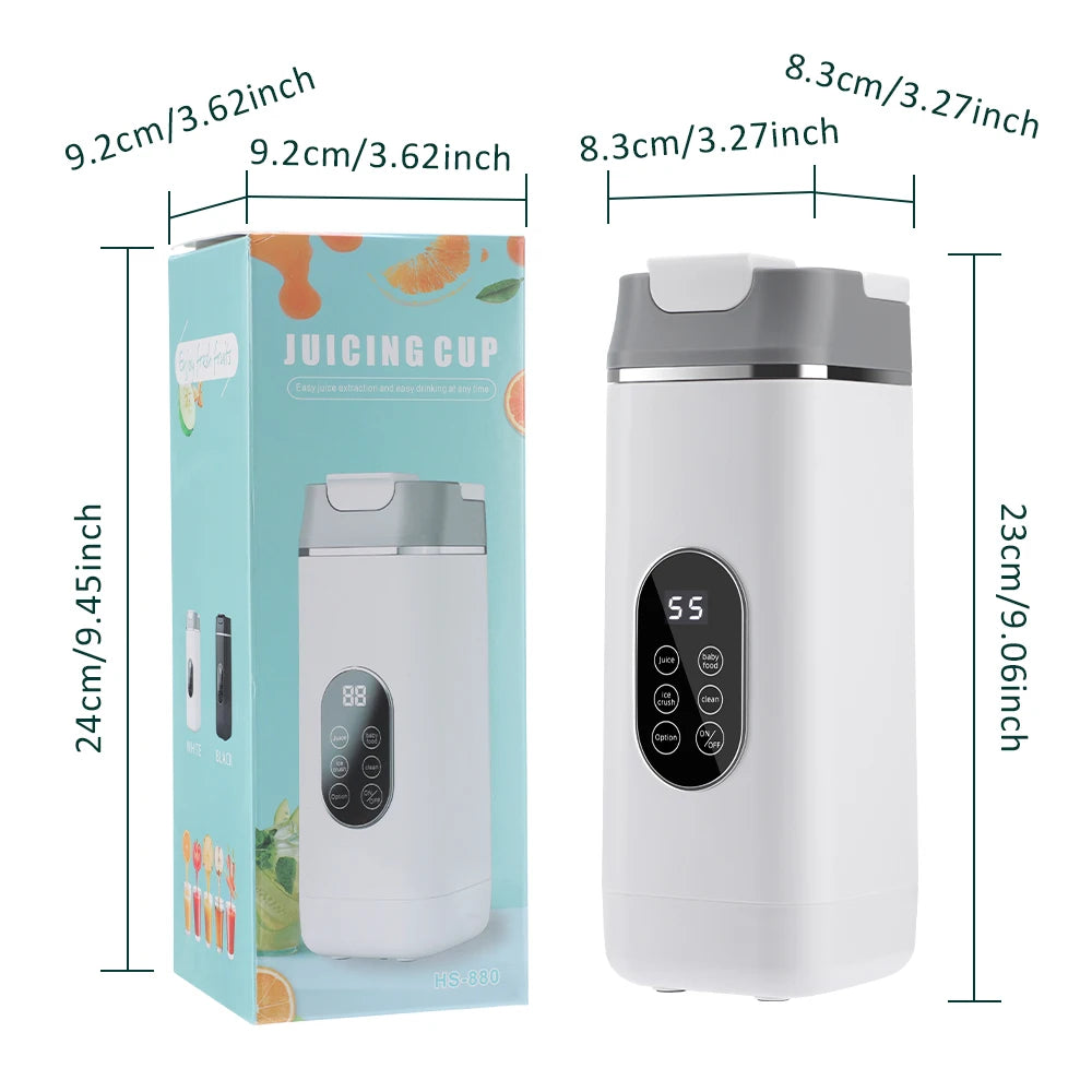 Electric Blender Fruit Juice Cup 12 Blades Crushed Ice Juiceing Cup for Smoothies and Shakes LED Display Portable Juicer Mixer