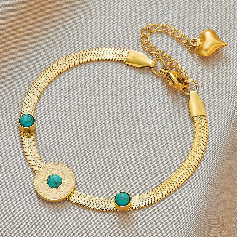 DIEYURO 316 Stainless Steel Butterfly Lightning Green Stone Charm Bracelet For Women Vintage Girls Multilayer Wrist Jewelry Gift