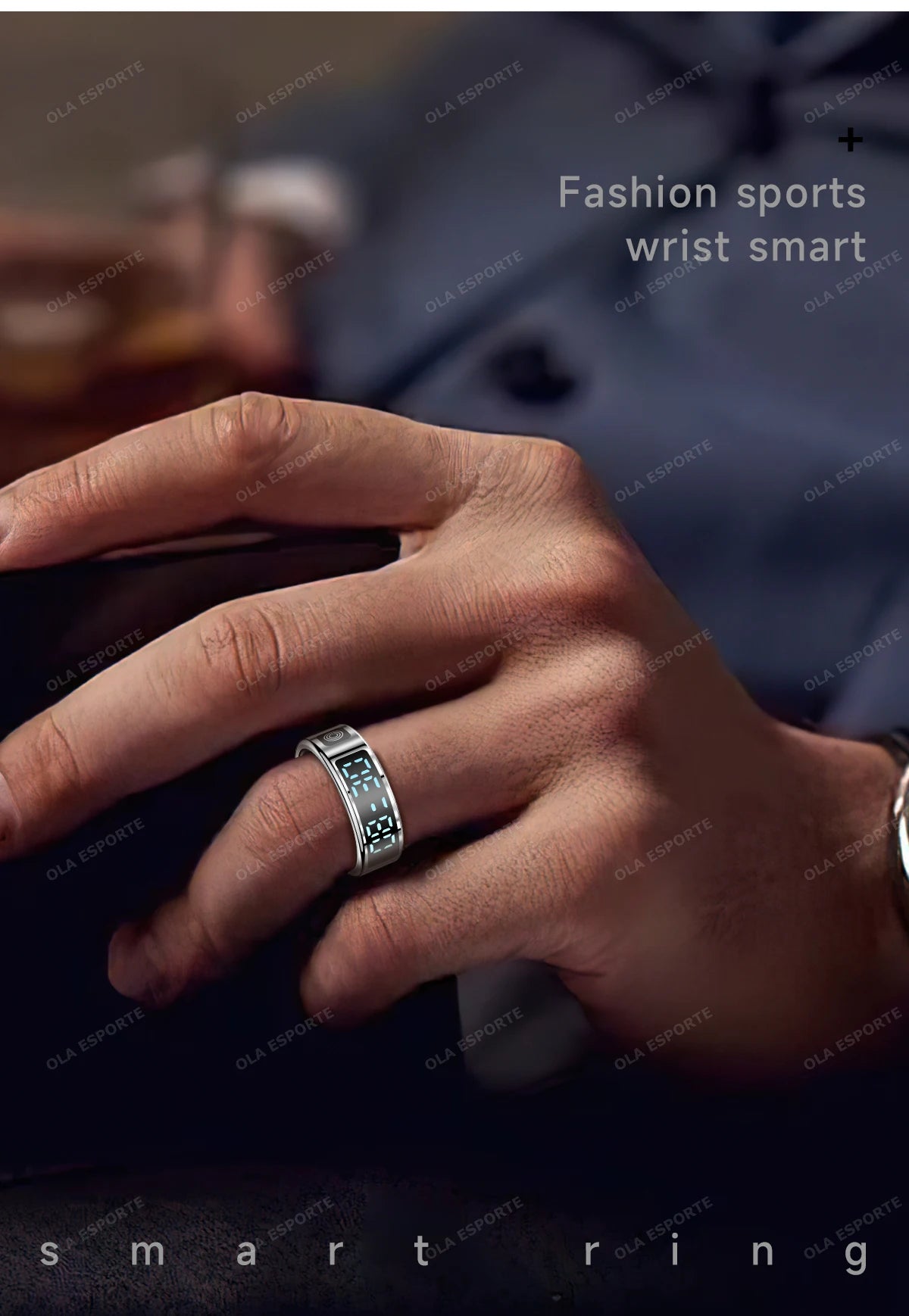 Smart Ring For Men Women Heart Rate Blood Oxygen Monitoring Multi Sports Modes 5ATM & IP68 Waterproof smartring For Android IOS
