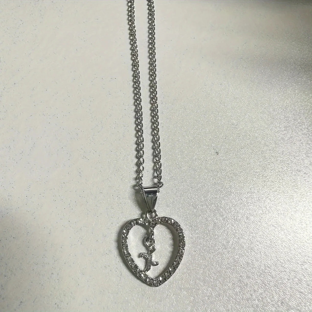 Bohemian Style Heart-shaped Letter Pendant Necklace, Wedding Party Gift For Men And Women,Delicate Gift for Men And Women
