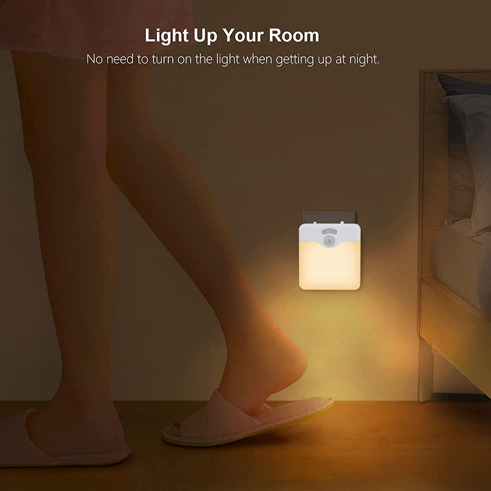 Motion Sensor LED Night Light UK EU Plug Dimmable Wireless Lamp for Kids Room Energy Efficient Dusk to Dawn Sensor Stairway Lamp