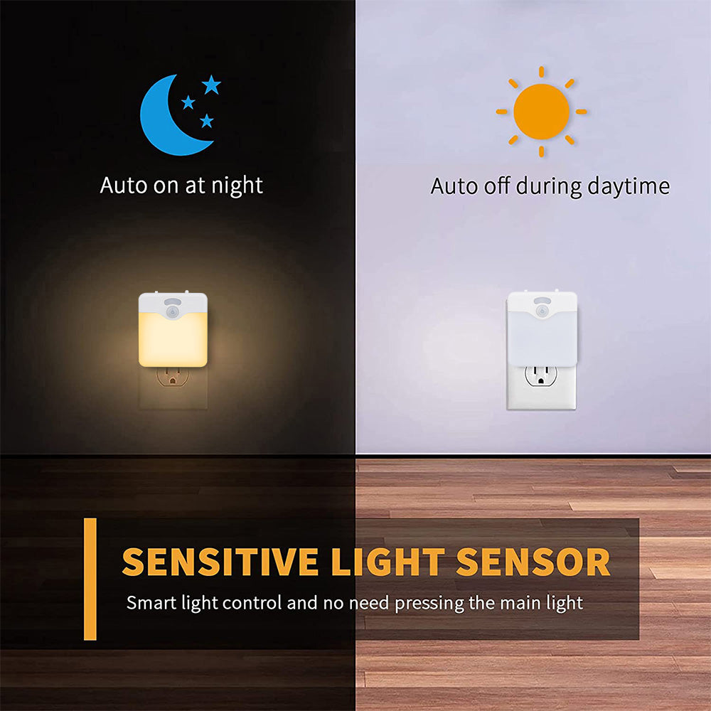 Motion Sensor LED Night Light UK EU Plug Dimmable Wireless Lamp for Kids Room Energy Efficient Dusk to Dawn Sensor Stairway Lamp
