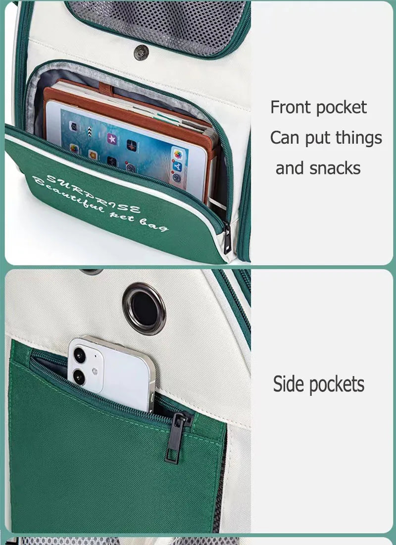 Pet Cat Carrier Bag Breathable Portable Cat Backpack Outdoor Small Dog Transport Carrying Bag Cat Backpack Carriers With Cushion