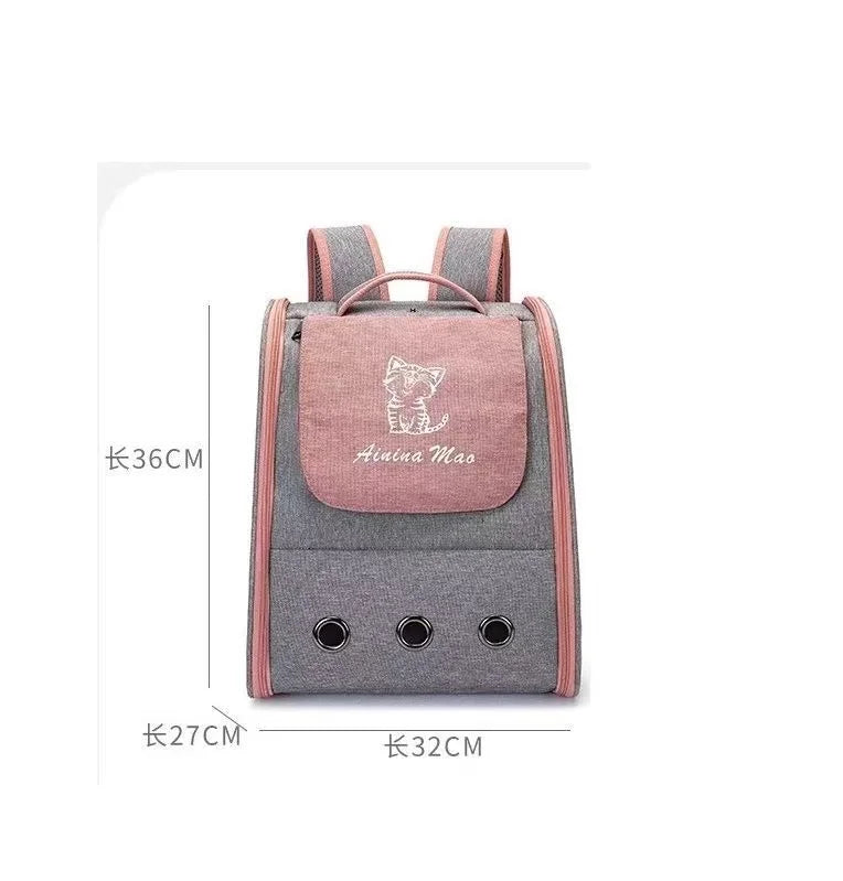 Pet Cat Carrier Bag Breathable Portable Cat Backpack Outdoor Small Dog Transport Carrying Bag Cat Backpack Carriers With Cushion