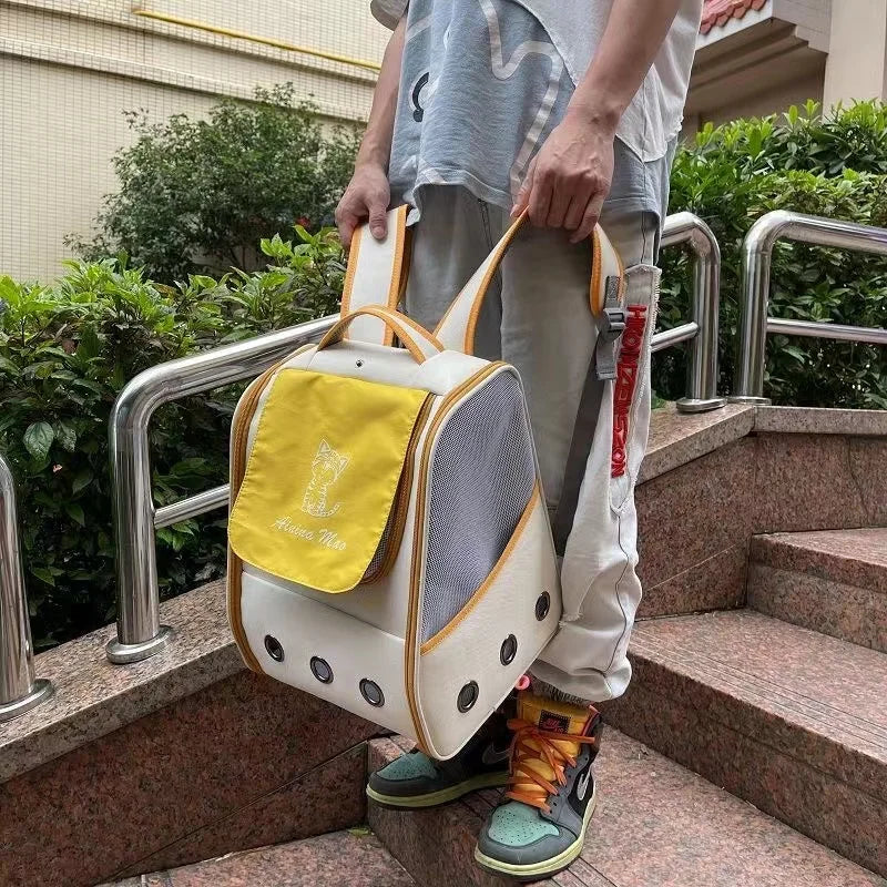 Pet Cat Carrier Bag Breathable Portable Cat Backpack Outdoor Small Dog Transport Carrying Bag Cat Backpack Carriers With Cushion