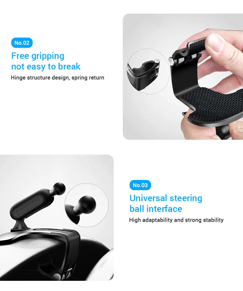 Dashboard Car Phone Holder ABS Mobile Phone Sun Visor Holder Auto Rear View Mirror Phone Support 360 Degree Rotation Accessories