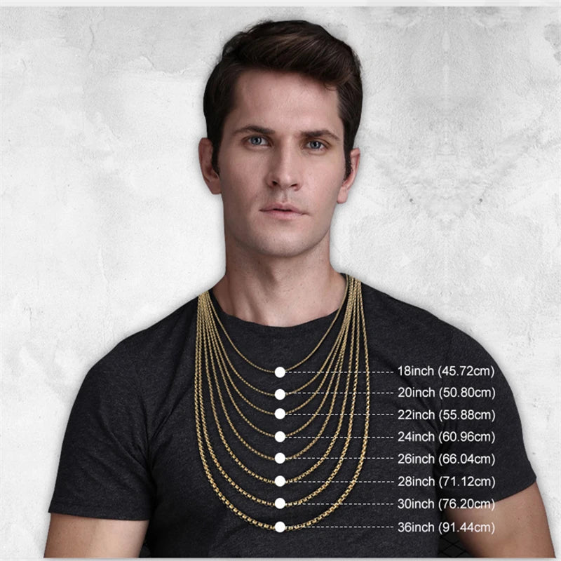 Punk Size 2-7mm Mens Curb Cuban Link Chain Stainless Steel Necklace Women Silver Color Male Jewelry Gifts For Hiphop Boy