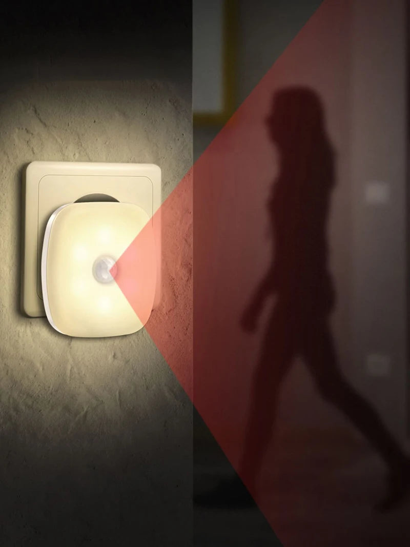 1/2pcs Wireless LED Night Light Motion Sensor EU Plug Children's Nights Light Night Lamp For Home Bedsides Table Bedroom Hallway