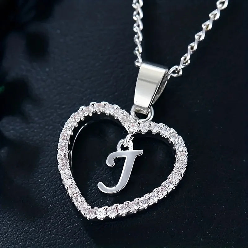 Bohemian Style Heart-shaped Letter Pendant Necklace, Wedding Party Gift For Men And Women,Delicate Gift for Men And Women