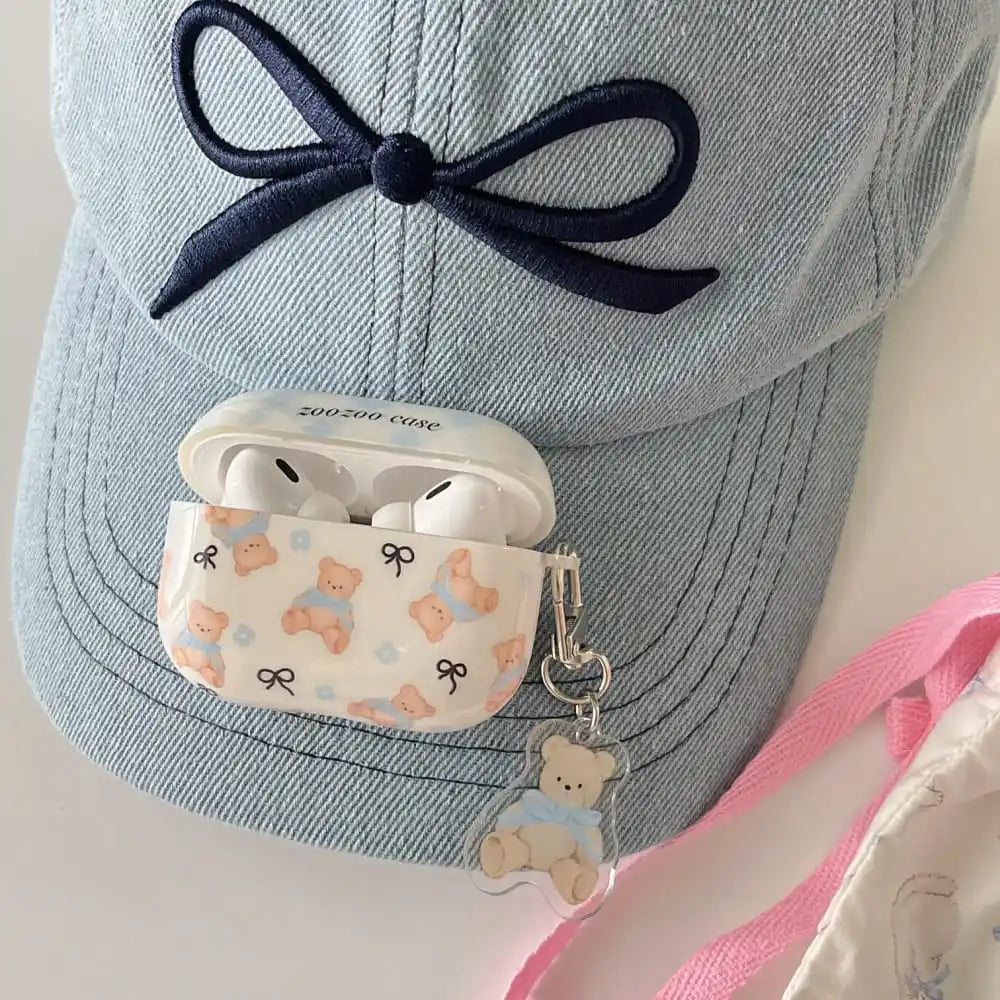 Hot Cute Cartoon Bear Earphone Protective Case for AirPods 1 2 3 4 Pro 2rd Soft Anti-fall Protect Cover with Lovely Pendant