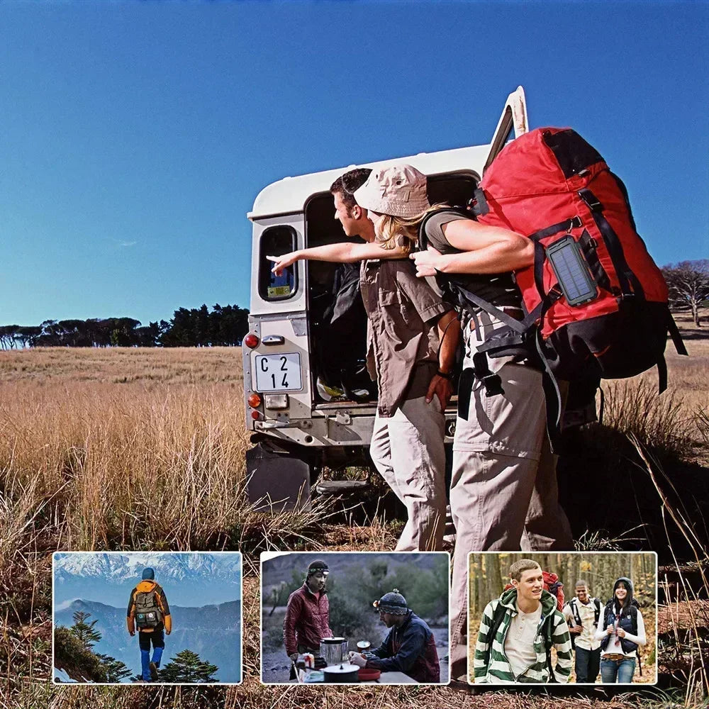 200000mAh Solar Power Bank Dual USB Travel Outdoor Portable External Battery Waterproof Powerbank For Camping Spare Battery