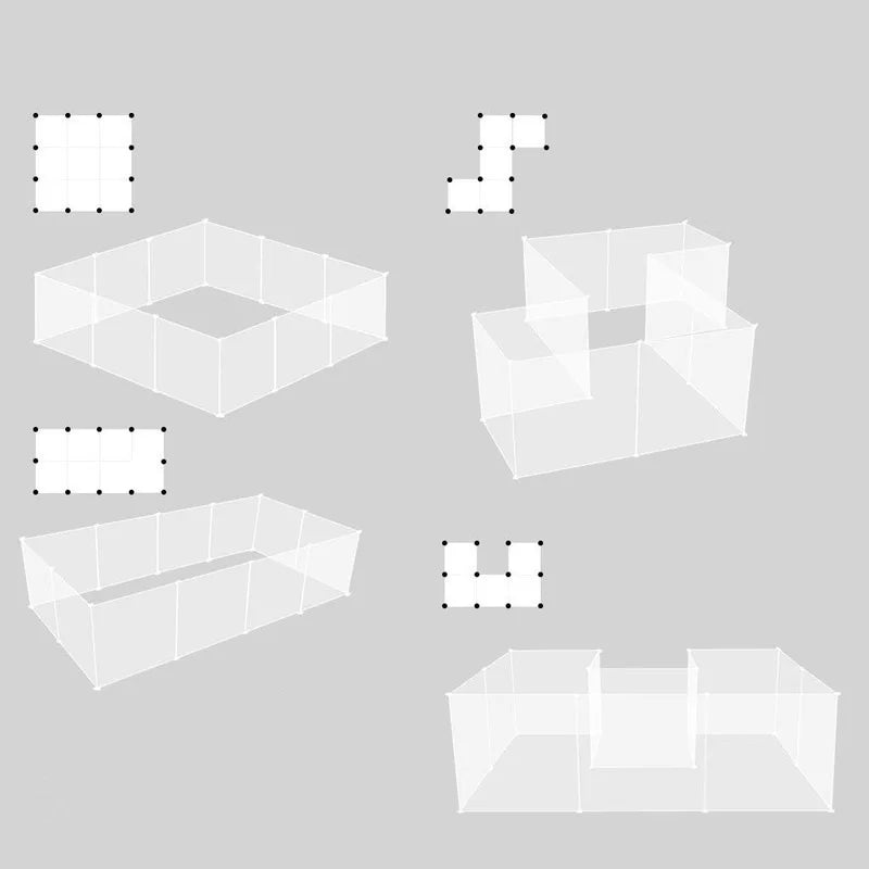 Playpen DIY Small Pet Freely Combined Foldable Dog Cage Yard Fence for Dog Cat Kitten Rabbit Guinea Pig Bunny Hedgehogs